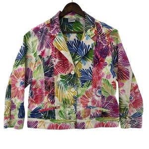 Chico's Colorful Tropical Print Blazer - Size 3 (XL) - Picture 1 of 7
