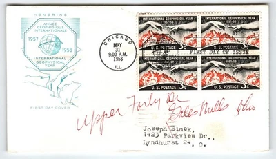 Scott #1109 1958 Año Geofísico Internacional Primer Día Cubierta FDC Chicago Foto 1 de 2