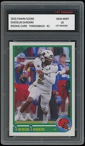 Shedeur Sanders 2025 Panini Score Throwback #2 Browns Rookie Card 1st Graded 10 - Bild 1 von 1
