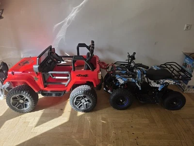 I'm Selling A Elektronik Red Car and A Blue Electric Bike For Kids - Bild 1 von 4