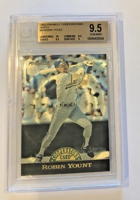 Tarjeta Robin Yount 1993 Pinnacle Cooperstown Dufex #3 BGS 9,5 Foto 1 de 2