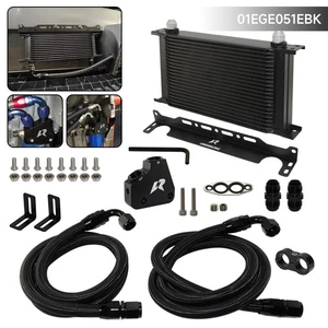 22 Row Engine Oil Cooler Kit For Chevrolet LS1 LS2 LS3 Camaro Firebird GM Black - Picture 1 of 10
