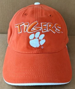 Gorra de béisbol ajustable Clemson Tigers naranja brillante/blanco con logotipo de pata juvenil - Imagen 1 de 7