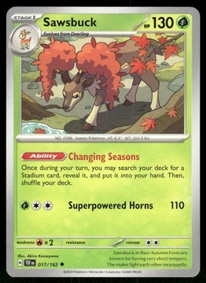 Sawsbuck - 017/162 Uncommon Normal SV05: Temporal Forces NM - Image 1 of 2
