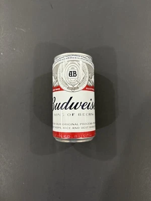 Budweiser 8 ounce Beer Can. 2019. Bottom Opened. 8oz. Combined Shipping. - Image 1 of 4