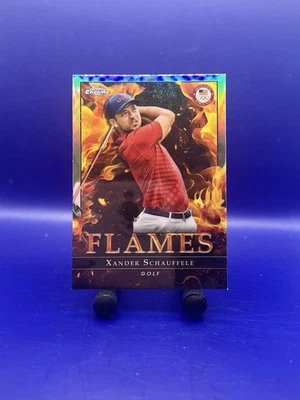 2024 Topps Chrome US Olympic Team Xander Schauffele Flames Refractor #F-7 - Image 1 of 2