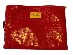 Tango Clutch Damen Medium rot Kroko-Prägung Kunstleder Reißverschluss Beutel Tasche - Bild 1 von 7