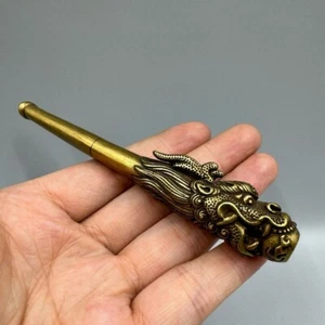 Pipa de tabaco de latón de colección con estatua de dragón porta cigarrillos para hombres regalo herramienta para fumar - Imagen 1 de 8
