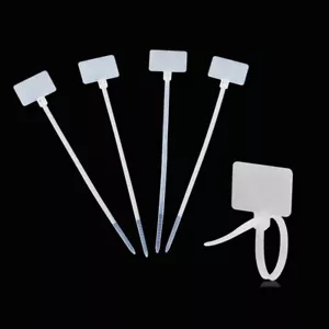 Amgate 100 Stück Beschriftbare Etiketten Draht Zip Binder Kabel Markierung Etiketten Nylon Strom Markierung... - Bild 1 von 3