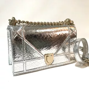 Borsa a tracolla DIOR Small lembo DIORAMA Argento/Oro HW - Foto 1 di 9