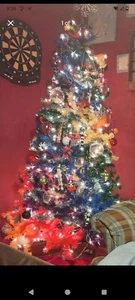 7 Ft Rainbow Christmas Tree With White Lights Artificial - Picture 1 of 1