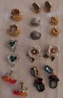 Vintage To Now Lot Of 8 Pairs Of Clip On Earrings Monet Sara Cov Lisner 0701