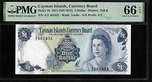 Cayman Islands 1 Dollar 1971 PMG 66 EPQ UNC Pick#1b Queen Elizabeth II