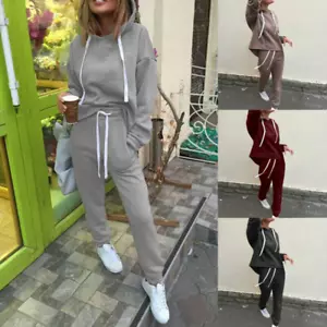 Fashion Women Hoodies Sport Tops Sweatshirt Track Pants Sweat Suits Tracksuit - Picture 1 of 16