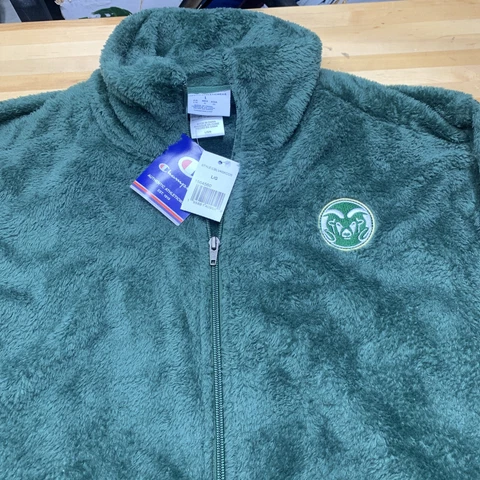 Colorado State Rams NCAA Plush Fleece Jacket Champion  Green Full Zip Large Cover