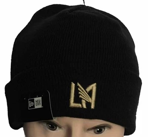 LAFC Beanie Unisex Mens Cuffed Knit Beanie Hat Double Layered Winter Cap - Picture 1 of 3
