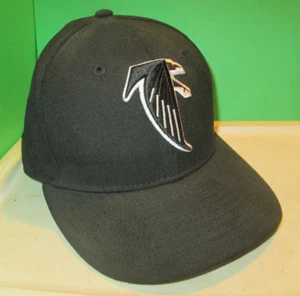 Atlanta Falcons New Era 59Fifty Retro Black White Omaha Fitted NFL Hat Cap 6 7/8 - Picture 1 of 6