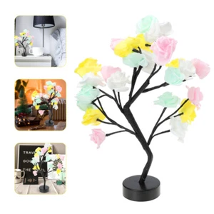 Nightstand Lamp Floral Light Lighted Bonsai Tree Artificial Tabletop Tree - Picture 1 of 12
