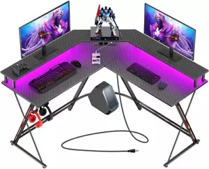 Seven Warrior Gaming Table, Desk With LED, Sockets, Corner Desk Mi - Picture 1 of 7