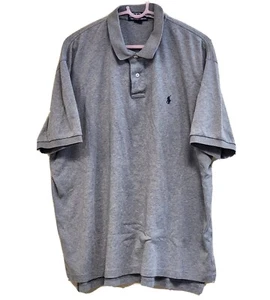 Polo Ralph Lauren Polo Para Hombres XL Gris Sólido Manga Corta 100% Algodón Logo - Imagen 1 de 12