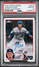 JAMES OUTMAN 2023 TOPPS CHROME AUTOGRAPH GEM MINT 10 PSA RC ROOKIE CARD