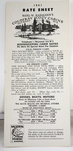 Couderay Cozy Cabins Rate Card. Hayward, Wisconsin. - Picture 1 of 3