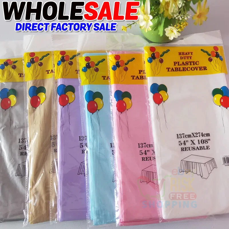 Plastic Table Cloth Disposable Wipe Clean Party Tablecloth Covers Rectangle UK
