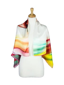 Mohnblumen Maulbeere Satin Seide Stola Damen Quadrat Schal - Bild 1 von 5