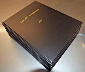 LOT 4 BookFactory LABORATORY NOTEBOOKS Blank Black 312 pg Lined Hardback IP - Picture 1 of 3