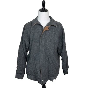 Giacca bomber Woolrich vintage anni 80 con colletto foderato in flanella bordo scamosciato grigio XXL lunga - Foto 1 di 8