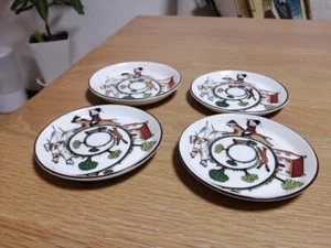 Wedgwood Coalport 3.94" Hunting Scene Dessert Plates Set of 4 Vintage - Picture 1 of 3