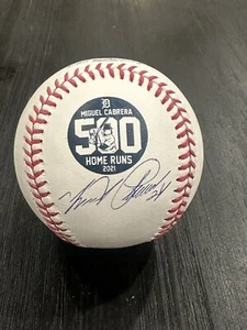Miguel Cabrera Signed OML 500 Home Runs Baseball Autographed Beckett Witness BAS - Picture 1 of 2