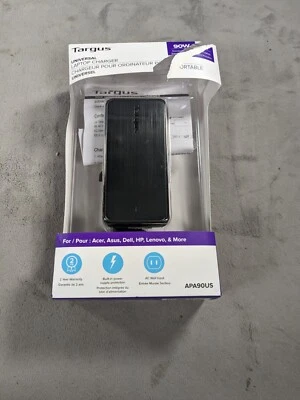 Cargador universal semidelgado para computadora portátil Targus 90W CA con cable de 6 pies 5 conectores Foto 1 de 2