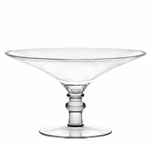 Barski Glas Kompott mit Fuß/flache Schüssel/Schüssel - 9,75" D, 5,75" Höhe - Nüsse/Süßigkeiten - Bild 1 von 1
