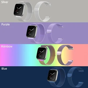 Metal Loop Bands for Fitbit Versa 2 Lite Stainless Steel Lock Band for Women Men - Picture 1 of 17