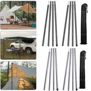 2 x 2m Teleskop Zeltstangen Tarpstange Sonnensegel Campingplanen Aufstellstange - Bild 1 von 37