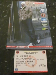 Sheffield Utd V Leicester City 28.12.04 Programm & Ticket in gutem Zustand - Bild 1 von 1