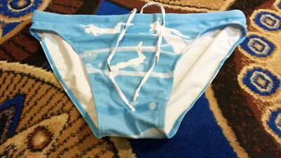 Aussiebum Herren Badeslip L/6 Hellblau Weiß Schwarz - Bild 1 von 2