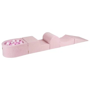 MeowBaby 4 Element Baby Foam Blocks Ball Pit w/100 Balls, Powder Pink (Open Box) - Picture 1 of 8