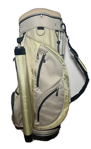 Bag Boy Cart Bag Beige With Rain Cover all zippers work - Picture 1 of 4