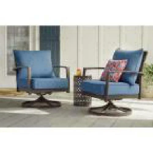 Hampton Bay 3022CM4SW Whitfield Dark Brown Wicker Outdoor Patio Motion Conversation Chair