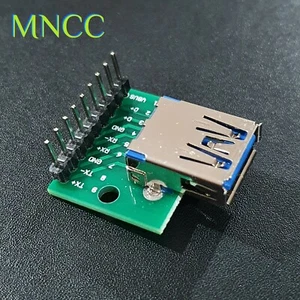 USB A-Type 3.0 Female Socket To 9 Pin DIP Board 2.54mm Plug Connector + Pins - Picture 1 of 11