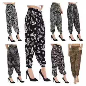 WOMANS FULL LENGTH HAREEM ALI BABA PANTS WOMEN BAGGY TROUSER HAREM LEGGINGS - Picture 1 of 21