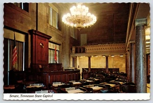 Tennessee Nashville Senato Camera Capitale di Stato Cartolina d'epoca Continentale - Foto 1 di 2