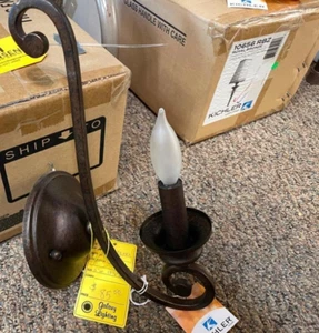 Kichler 43284TRZ Candelabra Terrene Bronze 1 Light Wall Sconce (t1-1MP) - Picture 1 of 5