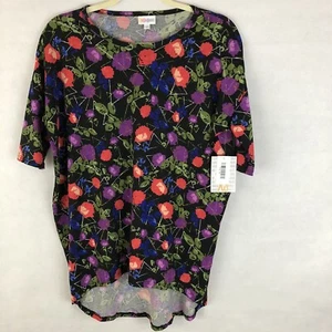 Túnica floral negra LuLaRoe Irma talla XS Nuevo con etiquetas - Imagen 1 de 6