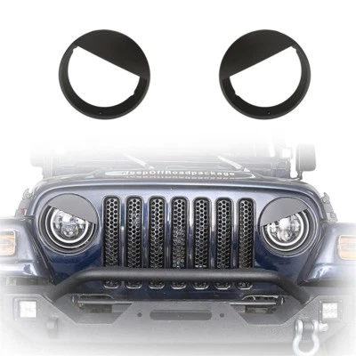 Biseles de anillo Angry Bird con cubierta de borde de faros negros para Jeep Wrangler TJ 1997-2006 Foto 1 de 4