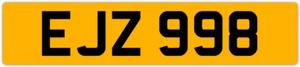 EJZ 998 E 3x3 DATELESS PRIVATE NUMBER PLATE EM EMM EMMA EVE EVA EUAN ERIC ELA ED - Picture 1 of 1