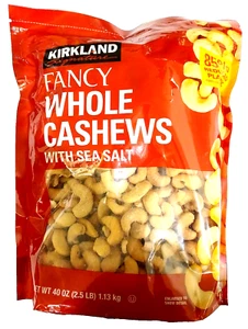 Kirkland Signature Fancy Whole Cashews With Sea Salt 2.5 Lb EXP 01/2026 - Picture 1 of 2