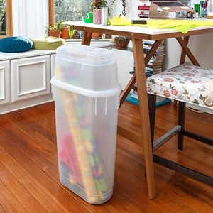Rubbermaid Container Wrapping Paper Organizer W/ Top Ornament Storage, Clear - Picture 1 of 8